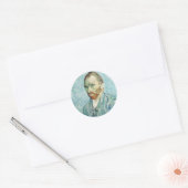 Sticker Rond Autoportrait de Vincent Van Gogh (Enveloppe)