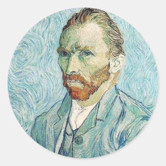 Sticker Rond Autoportrait de Vincent Van Gogh (Devant)