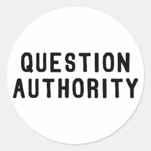 Sticker Rond Autorité de question
