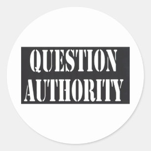 Sticker Rond Autorité de question