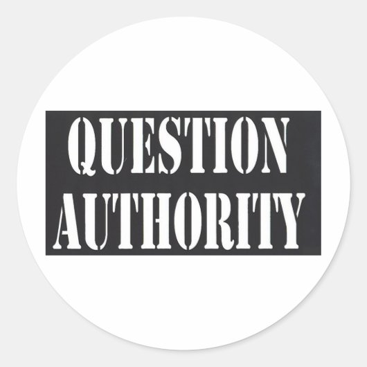 Sticker Rond Autorité des questions (Devant)