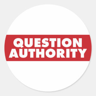Sticker Rond Autorité des questions - Rouge !