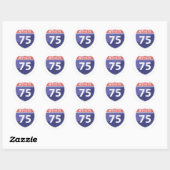 Sticker Rond Autoroute Interstate 75 (I-75) (Feuille)