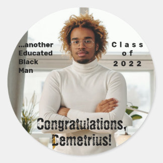 Sticker Rond Autre Black Man 2022 - Photo de fin d'études