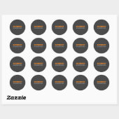 Sticker Rond Autre Taille Parfaite Gris Orange Gras Texte (Feuille)