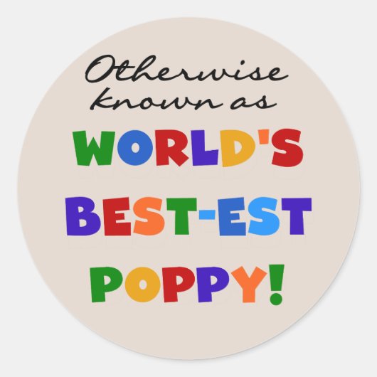 Sticker Rond Autres Meilleurs Tshirts et cadeaux Poppy (Devant)