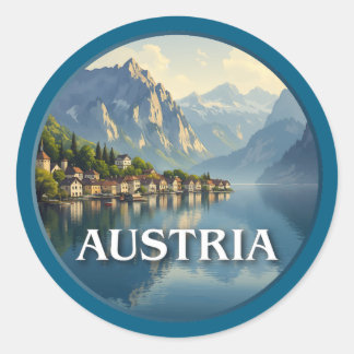 Sticker Rond Autriche Hallstatt Union européenne