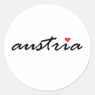 Sticker Rond Autriche, j'aime Autriche
