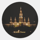 Sticker Rond Autriche, j'aime Vienne (Devant)