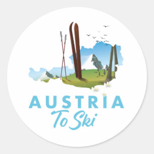 Sticker Rond Autriche pour skier. T-Shirt