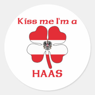 Sticker Rond Autrichiens personnalisés m'embrassent que je sui