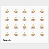 Sticker Rond Autruche Goofkins mignonne (Feuille)