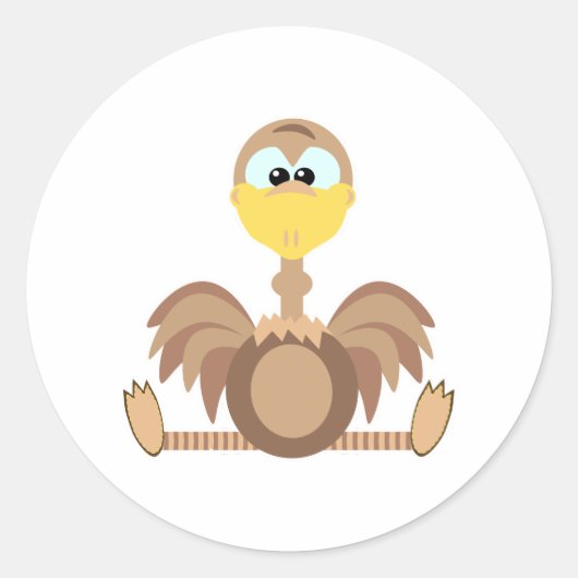 Sticker Rond Autruche Goofkins mignonne (Devant)