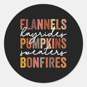 Sticker Rond Autum Bonfires de Flannels Hayrides