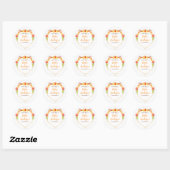 Sticker Rond Autumn Fall Harvest Baby Shower Bookplate (Feuille)