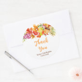 Sticker Rond Autumn Fall Harvest Birthday Party Thank You (Enveloppe)