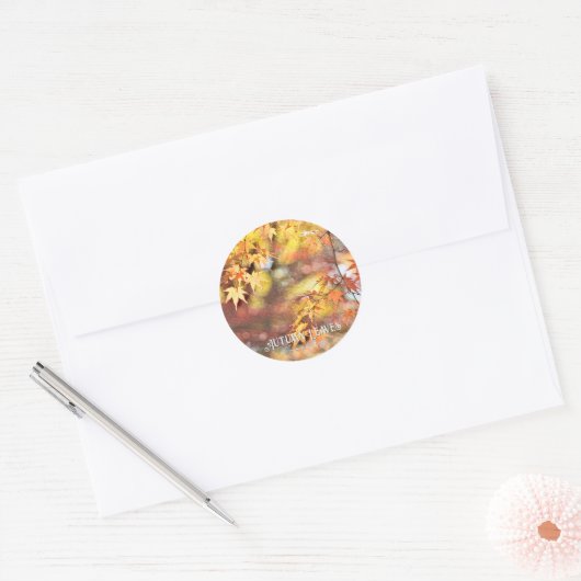 Sticker Rond Autumn Leaves (Enveloppe)