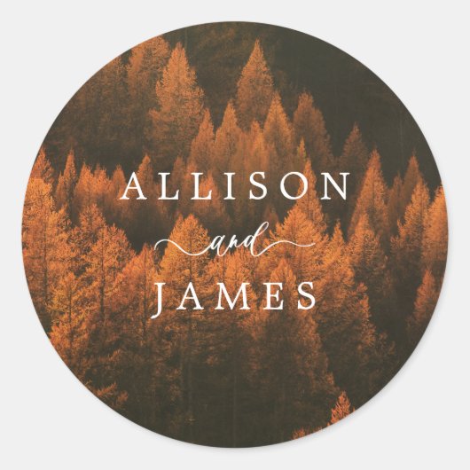 Sticker Rond Autumn Woods Minimalist (Devant)
