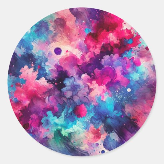 Sticker Rond Avalanche de couleurs (Devant)