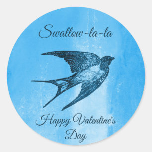 Sticker Rond Avaler la-la Saint-Valentin coquin