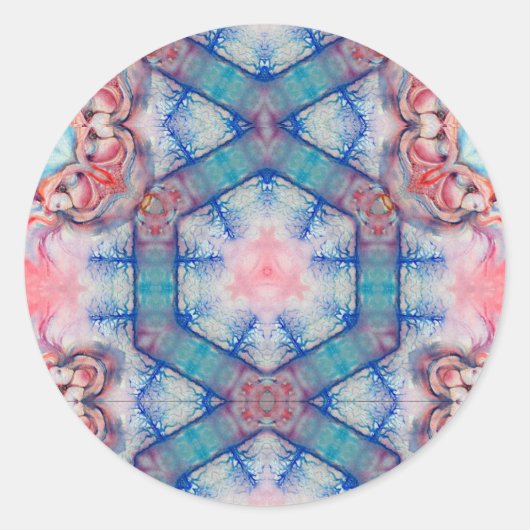 Sticker Rond AVALON Dame du lac, Réflexions magiques de l'eau (Devant)