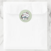 Sticker Rond Avant le coucher avec ma chienne - Livre et Amoure (Sac)