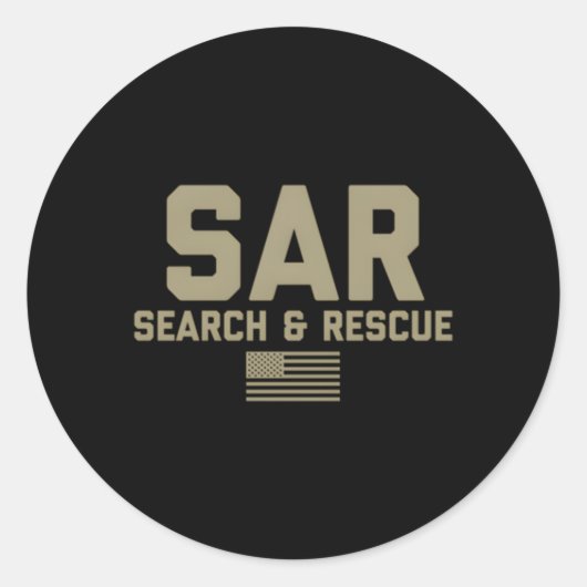 Sticker Rond Avant Recherche Et Secourir Drapeau Américain Sar  (Devant)