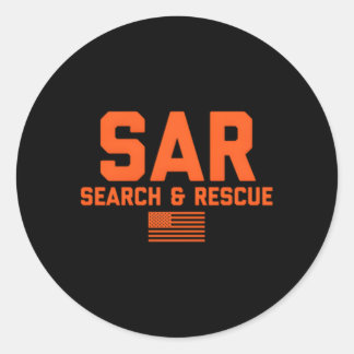 Sticker Rond Avant Recherche Et Secourir Drapeau Américain Sar 