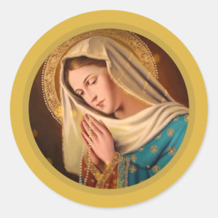 Sticker Rond Ave Maria ... Vierge Marie