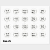 Sticker Rond Avec amour branches florales rustiques de mariage (Feuille)