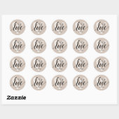 Sticker Rond Avec amour coeur sur mesure (Feuille)