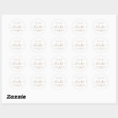 Sticker Rond Avec amour écriture dorée Mariage Merci (Feuille)