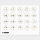 Sticker Rond Avec Amour Et Merci Crème Mariage Merci (Feuille)