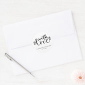 Sticker Rond Avec amour Faveur de mariage personnalisée (Enveloppe)