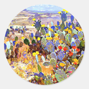 Sticker Rond Avec Cacti, Julian Onderdonk,