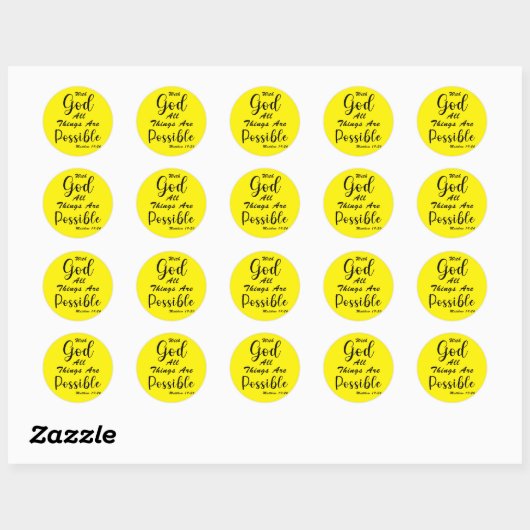 Sticker Rond Avec Dieu, tout est possible (Feuille)