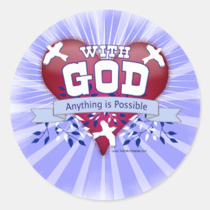 Sticker Rond Avec Dieu tout est possible