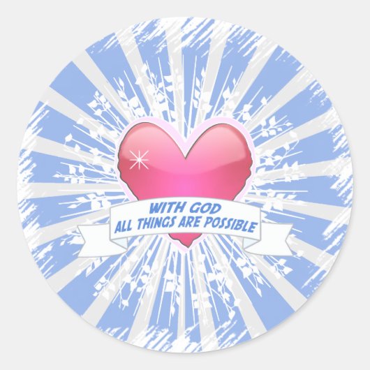 Sticker Rond Avec Dieu, tout est possible (Devant)