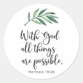 Sticker Rond Avec Dieu toutes les choses sont possibles - Matth (Devant)