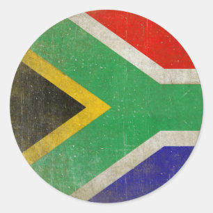 Sticker rond avec drapeau Cool d'Afrique du Sud