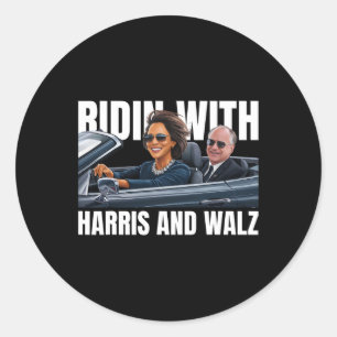 Sticker Rond Avec Harris Et WAlzheimer Président Kamala Harris