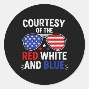 Sticker Rond Avec L'Autorisation De Red White And Blue Sungles