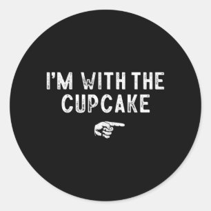 Sticker Rond Avec le costume paresseux assorti Cupcake Hallowee