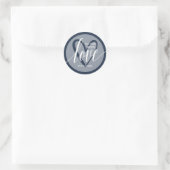 Sticker Rond Avec Love Navy Blue (Sac)