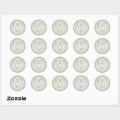 Sticker Rond Avec Love Sage Green (Feuille)