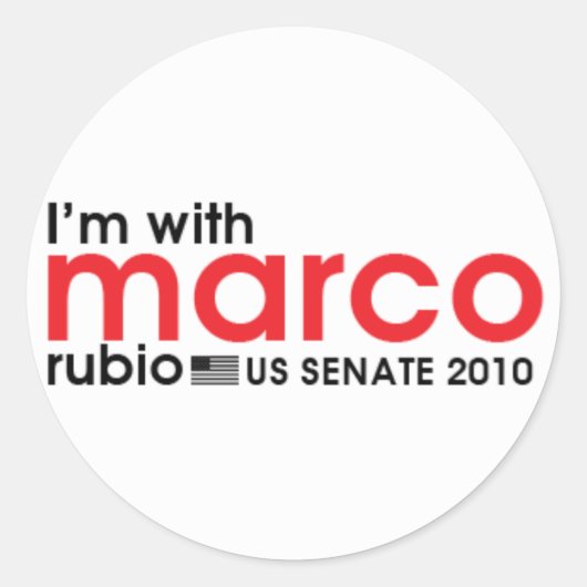 Sticker Rond Avec Marco (Devant)