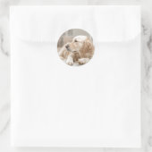Sticker rond avec portrait de Golden Retriever (Sac)