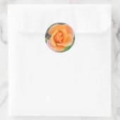Sticker rond avec rose orange (Sac)