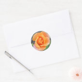 Sticker rond avec rose orange (Enveloppe)