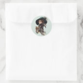 Sticker Rond Avec son chien (Sac)